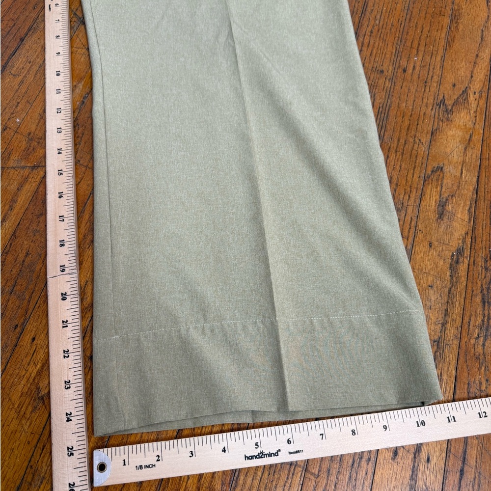 Albion Fit Bow Belt Tie Waist Cropped Wide Leg Pants Size S Heather Khaki - Picture 9 of 11
